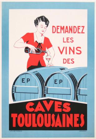  Affiche Ancienne Originale Caves Toulousaines Par Anonyme - 1193154840477.jpg