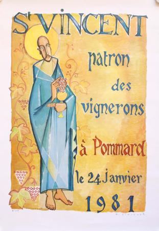  Affiche Ancienne Originale Saint Vincent Pommard Par H. Vincenot - 1193225271508.jpg