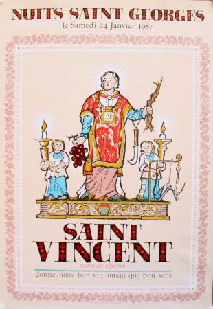  Affiche Ancienne Originale Saint Vincent Nuits saint Georges Par Gérard Curie - 1193225538101.jpg