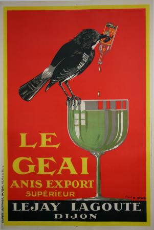  Affiche Ancienne Originale Le Geai, Anis Export - Lejay Lagoute Dijon Par d'après R. Stab - 1433163217367.jpg