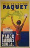  Affiche Ancienne Originale Paquet - Maroc, Canaries, Sénégal - 1353687103577.jpg