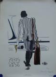  Affiche Ancienne Originale Paris Orly - L'homme à la valise - 1353688089671.jpg