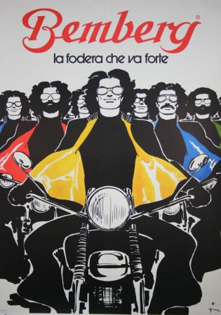  Affiche Ancienne Originale Bemberg - Motards Par René Gruau - 1257436744656.jpg