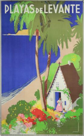  Affiche Ancienne Originale Playas de Levante Par Morell - 14485550481773.jpg