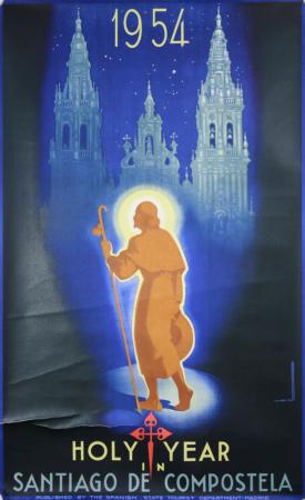  Affiche Ancienne Originale Holy year in Santiago de Compostela Par Morell - 1448555670189.jpg
