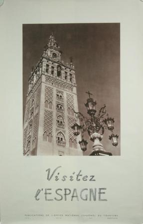  Affiche Ancienne Originale Visitez l'Espagne, Sevilla( la Giralda) Par photo: Kindel - 1448555687442.jpg