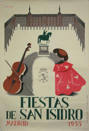  Affiche Ancienne Originale Fiesta de San Isidoro, Madrid 1955 Par Paredes Jardiel - 1448556744871.jpg