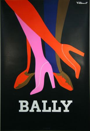  Affiche Ancienne Originale Bally - Les jambes Par Bernard Villemot - 1433760317403.jpg