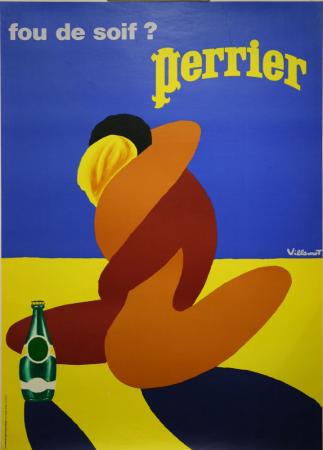  Affiche Ancienne Originale Perrier - Fou de soif ? Par Bernard Villemot - 14337668531300.jpg