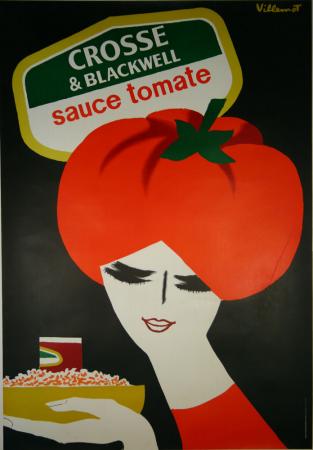  Affiche Ancienne Originale Crosse & Blackwell - Sauce tomate Par Bernard Villemot - 14337721891671.jpg