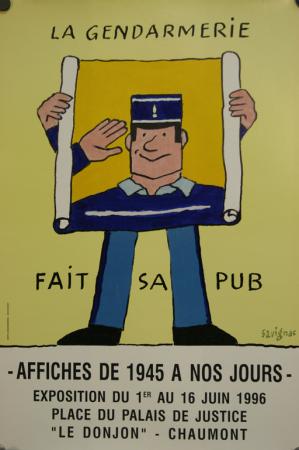 Affiche Ancienne Originale La gendarmerie fait sa pub Par Savignac - 12947568451193.jpg
