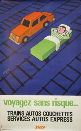  Affiche Ancienne Originale Voyagez sans risque Par Savignac - 12947581411743.jpg