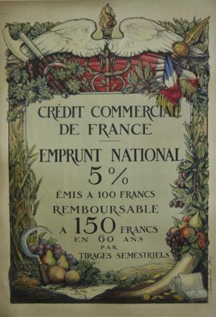  Affiche Ancienne Originale Crédit Commercial de France Emprunt 5% Par Jodelet - 123912454918.jpg