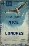 Affiche Ancienne Originale BEA - Vols directs Nice Londres - 143436032578.jpg