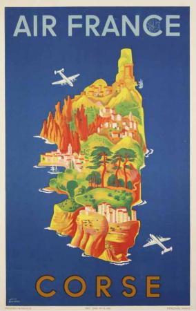  Affiche Ancienne Originale Air France Corse Par Lucien Boucher - 1434356672261.jpg