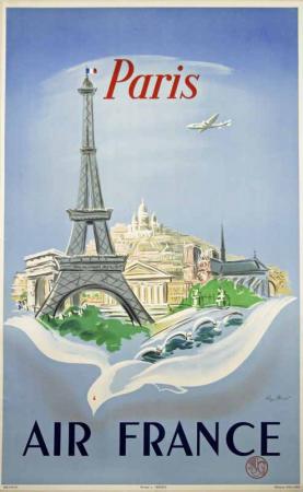  Affiche Ancienne Originale Air France Paris Par Régis Manset - 14343567101460.jpg