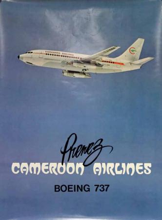  Affiche Ancienne Originale Cameroon Airlines, Boeing 737 Par Ano - 1434358715799.jpg