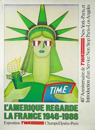  Affiche Ancienne Originale L’Amerique regarde la France Par Fanny Mellet Berry - 14860520451921.jpg