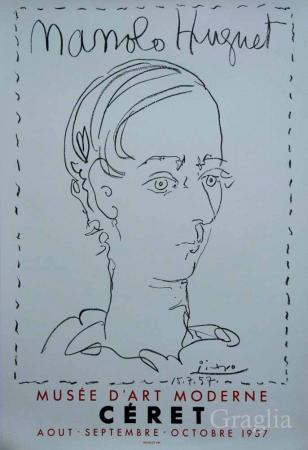  Affiche Ancienne Originale Manolo Huguet Musée d’Art moderne Céret 1957 Par Pablo Picasso - 11971243591496.jpg