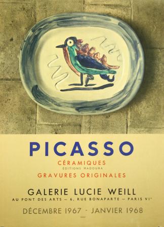  Affiche Ancienne Originale Céramiques Madoura, Gravures, Galerie Lucie Weill Par Picasso - 119713404722.jpg