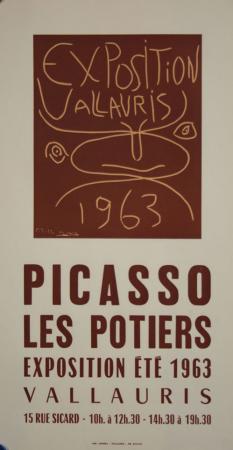  Affiche Ancienne Originale Les Potiers - Vallauris - Exposition été 1963 Par Pablo Picasso - 11971366791229.jpg
