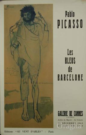  Affiche Ancienne Originale Les Bleus de Barcelone, Galerie de Cannes Par Picasso - 14843298801368.jpg
